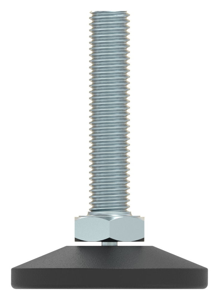 Stellfuß aus Kunststoff, M10 x 50, mit Justierschraube, mit Fuß ø 48mm