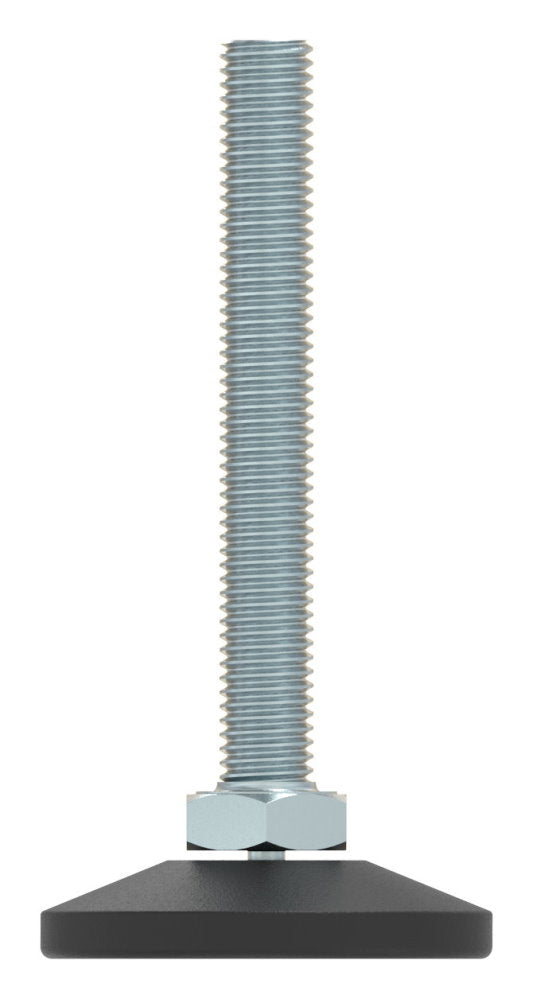 Stellfuß aus Kunststoff, M10 x 80, mit Justierschraube, mit Fuß ø 48mm
