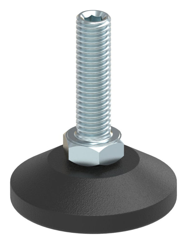 Stellfuß aus Kunststoff, M8 x 30, mit Justierschraube, mit Fuß ø 38mm
