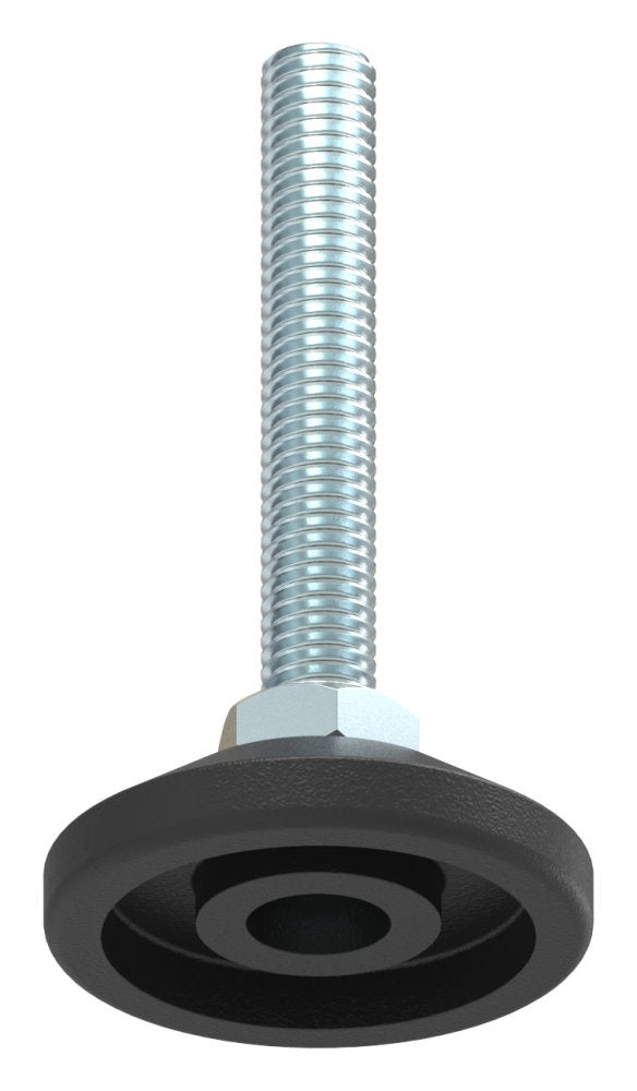 Stellfuß aus Kunststoff, M8 x 50, mit Justierschraube, mit Fuß ø 38mm