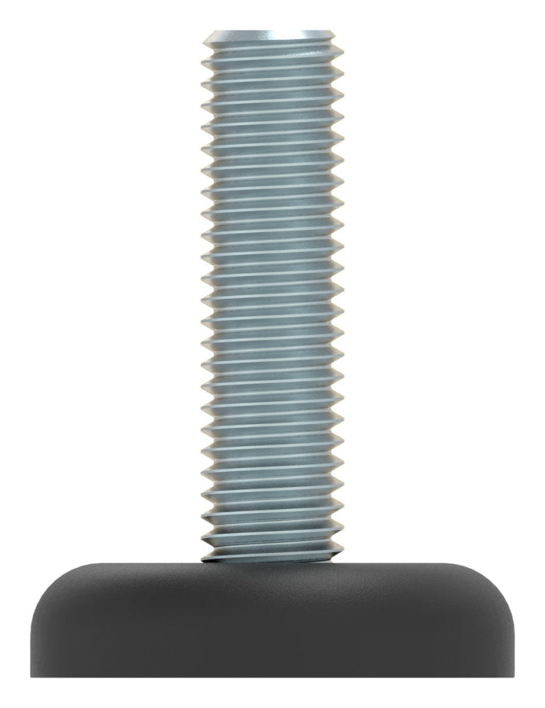 Stellfuß aus Kunststoff, M10 x 37, mit Bodenausgleichschraube, mit Fuß ø 34mm