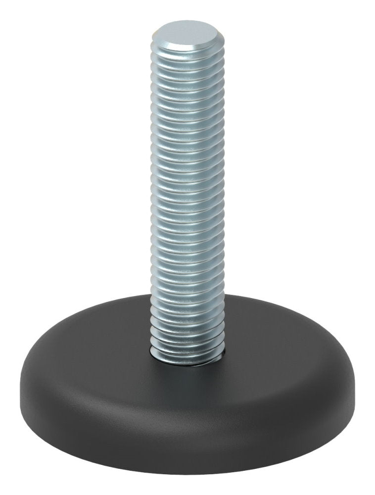 Stellfuß aus Kunststoff, M10 x 47, mit Bodenausgleichschraube, mit Fuß ø 45mm