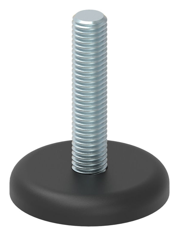 Stellfuß aus Kunststoff, M10 x 47, mit Bodenausgleichschraube, mit Fuß ø 45mm