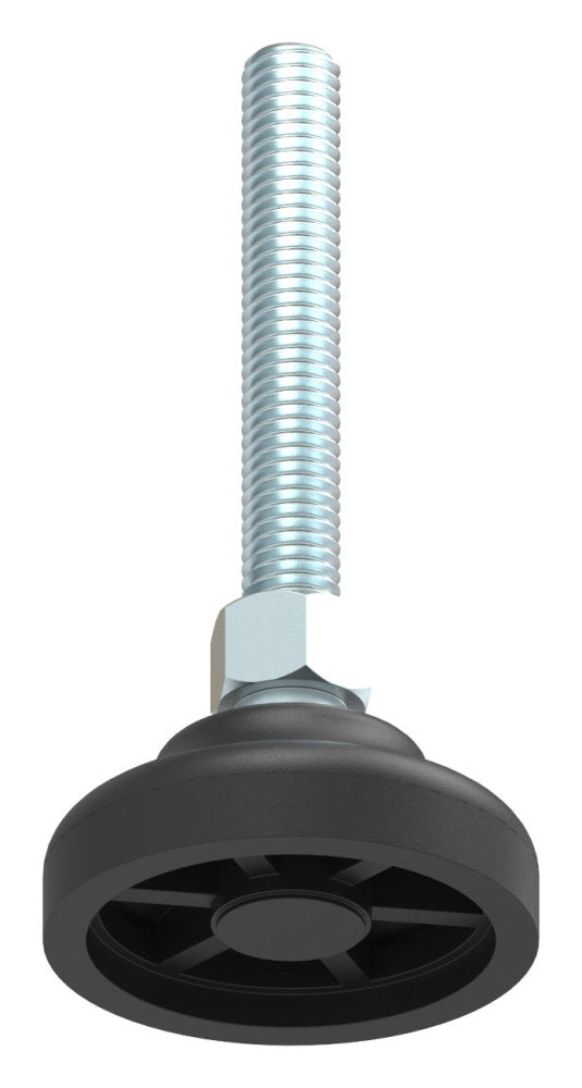 Schwerlast-Maschinenfuß mit Kugelgelenk, M8 x 50, mit Fuß ø 40mm