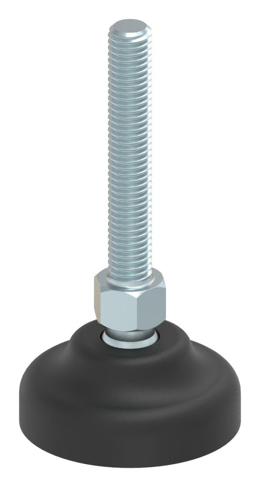 Schwerlast-Maschinenfuß mit Kugelgelenk, M8 x 50, mit Fuß ø 40mm