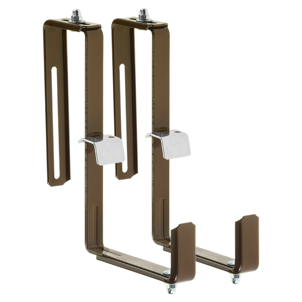 Blumenkastenhalter, braun, 2 - fach Variante, B: 22cm / H: 21cm, 1 Paar