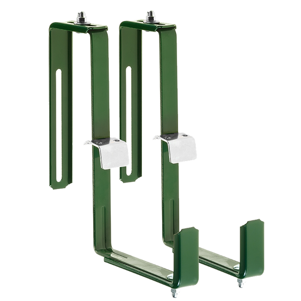 Blumenkastenhalter, grün, 2 - fach Variante, B: 22cm / H: 21cm, 1 Paar