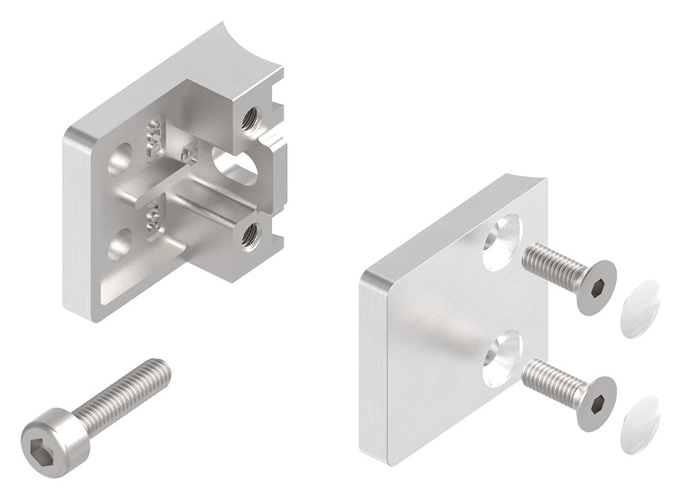 Glasklemme Modell 22, Anschluss für ø 26,9mm Rohr, für Glasstärke 1,5 - 8,76mm