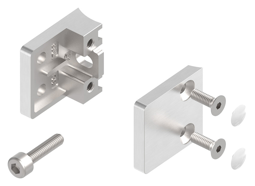 Glasklemme Modell 22, Anschluss für ø 33,7mm Rohr, für Glasstärke 1,5 - 8,76mm