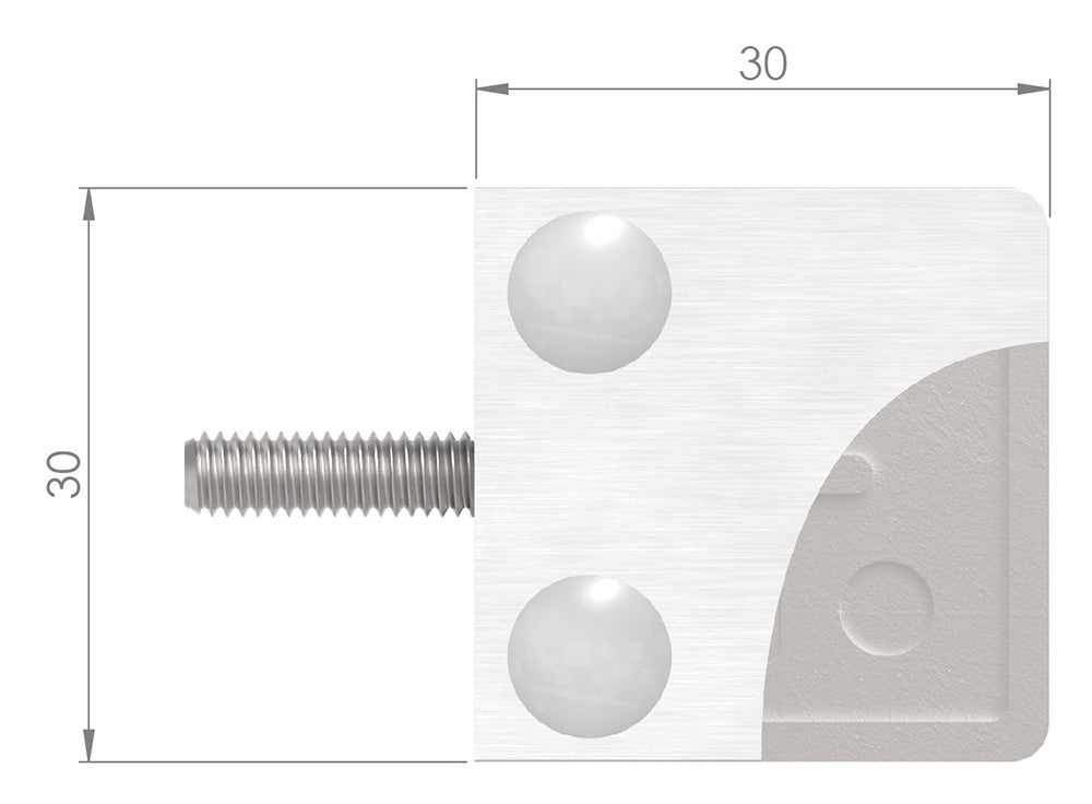 Glasklemme Modell 22, Anschluss für ø 42,4mm Rohr, für Glasstärke 1,5 - 8,76mm