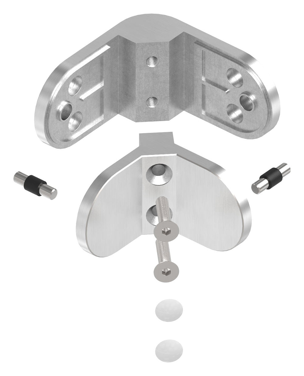 Glasverbindungsklemme Modell 23 (Ecke), für Glasstärke 1,5 - 12,76mm