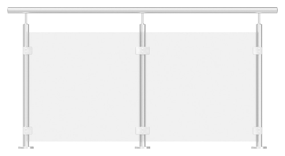 Sichtschutzklemme Modell 26 (Endklemme), Glas einseitig, flacher Anschluss, für Glasstärke 1,5 - 12,76mm