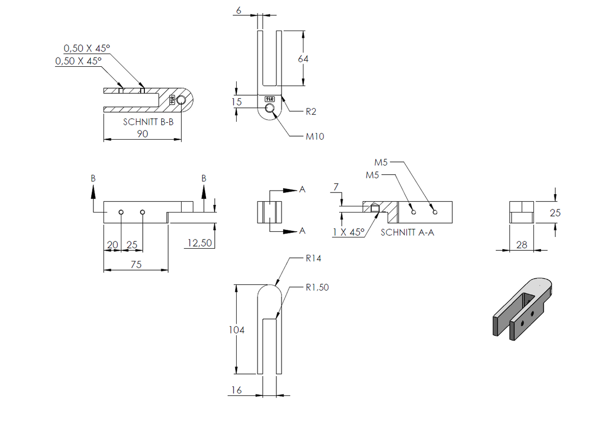 Glasverbinder verstellbar 86-275°, für Glas 12,00 - 12,76mm, V4A