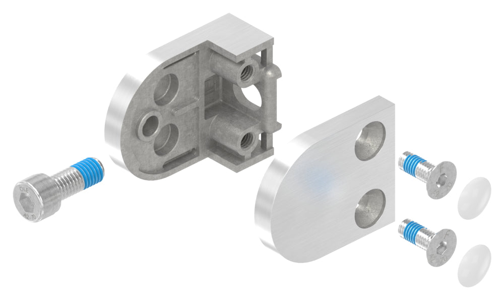 Glasklemme Modell 30, flacher Anschluss, für Glasstärke 1,5 - 10,76mm