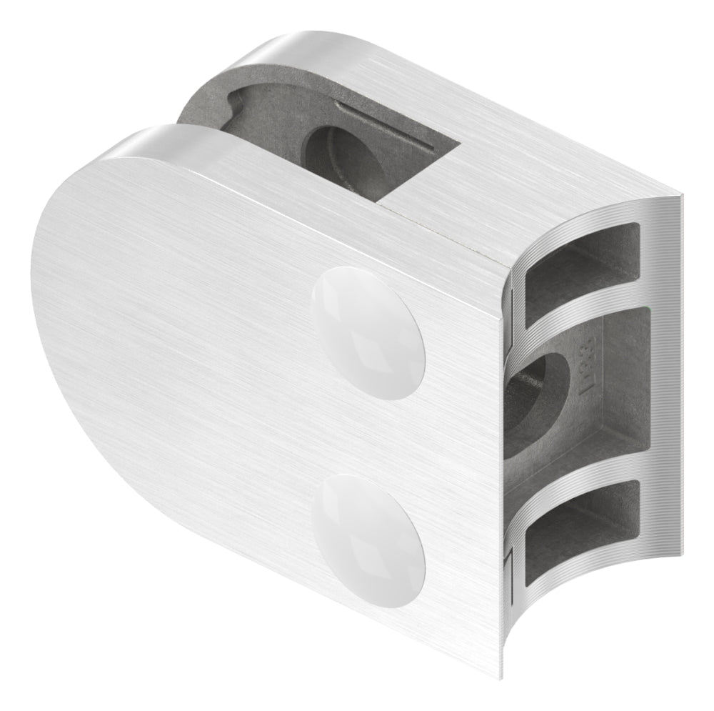 Glasklemme Modell 30, Anschluss für ø 33,7mm Rohr, für Glasstärke 1,5 - 10,76mm