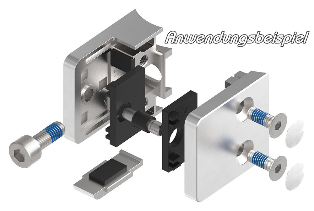 Glasklemme Modell 31, Anschluss für ø 33,7mm Rohr, für Glasstärke 1,5 - 10,76mm