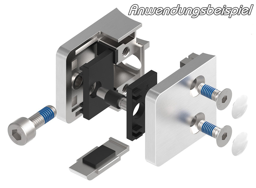 Glasklemme Modell 31, Anschluss für ø 60,3mm Rohr, für Glasstärke 1,5 - 10,76mm