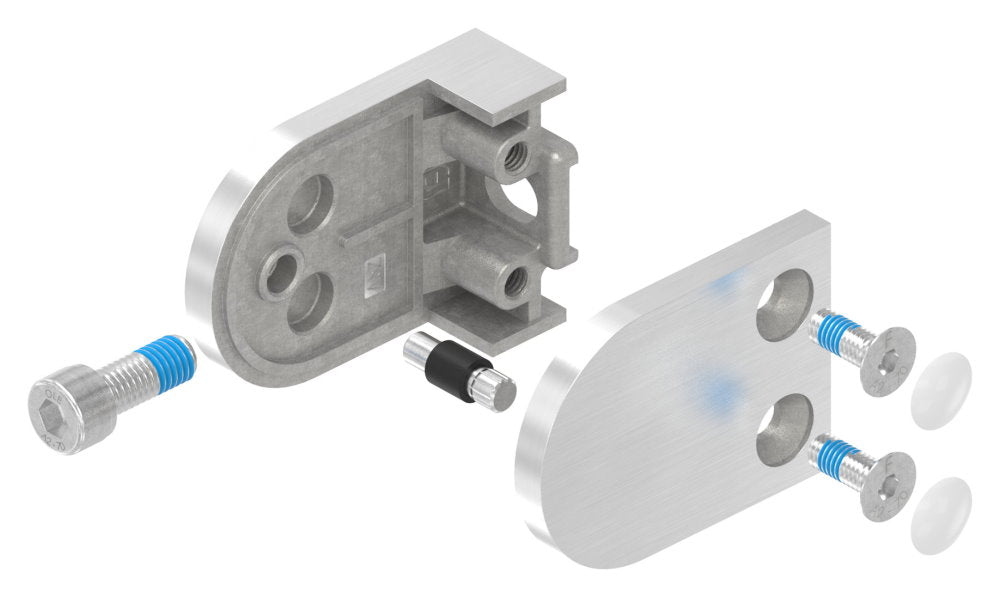 Glasklemme Modell 32, flacher Anschluss, für Glasstärke 1,5 - 10,76mm