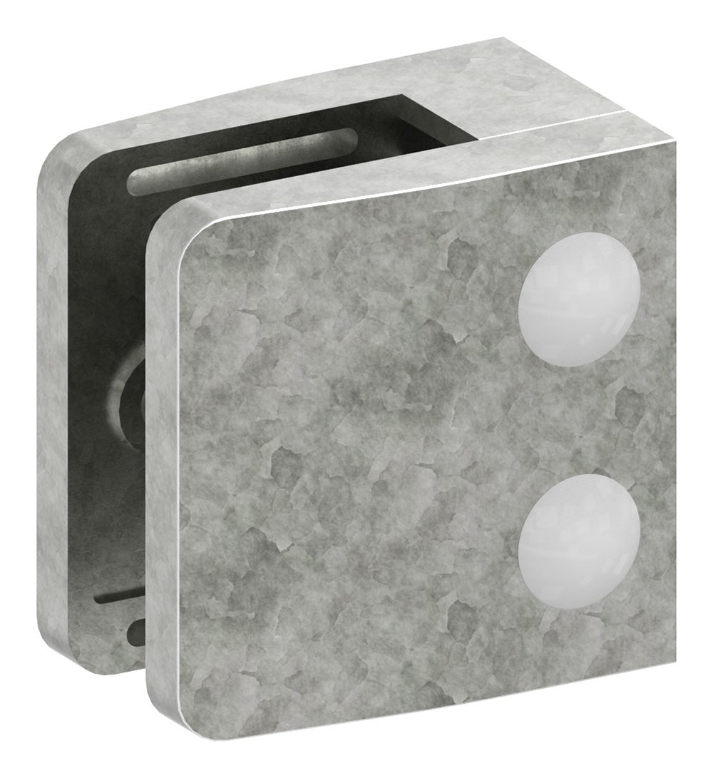 Glasklemme Modell 34, flacher Anschluss, für Glasstärke 1,5 - 12,76mm