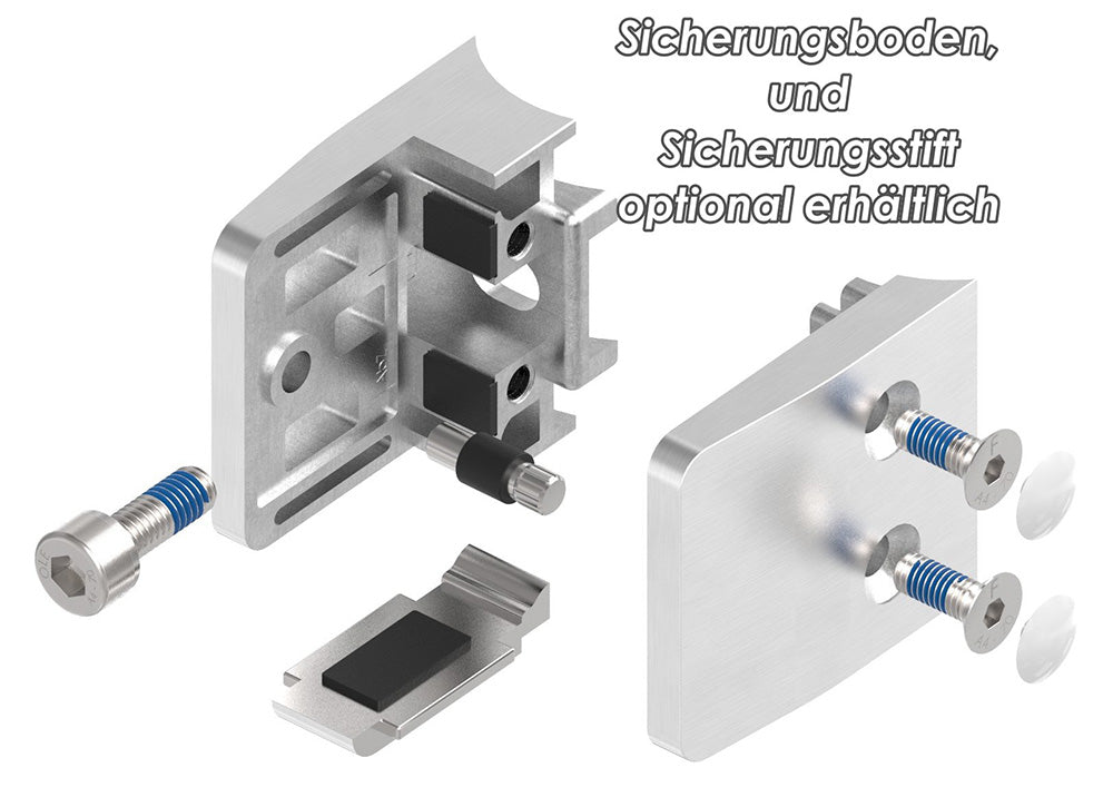 Glasklemme Modell 34, Anschluss für ø 42,4mm Rohr, für Glasstärke 1,5 - 12,76mm