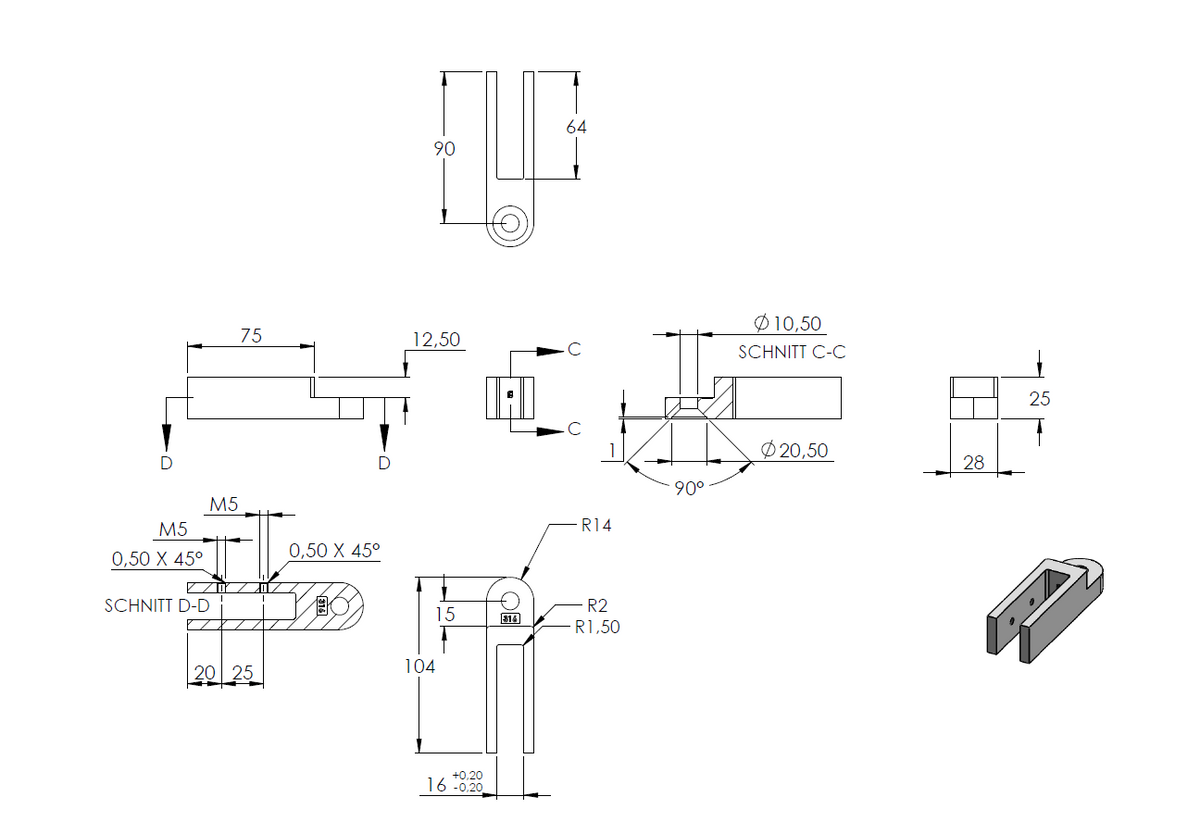 Glasverbinder verstellbar 86-275°, für Glas 12,00 - 12,76mm, V4A