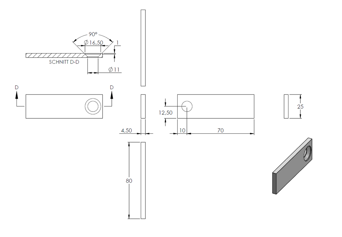 Glasverbinder für Wandmontage, für Glas 12,00 - 12,76mm, V4A