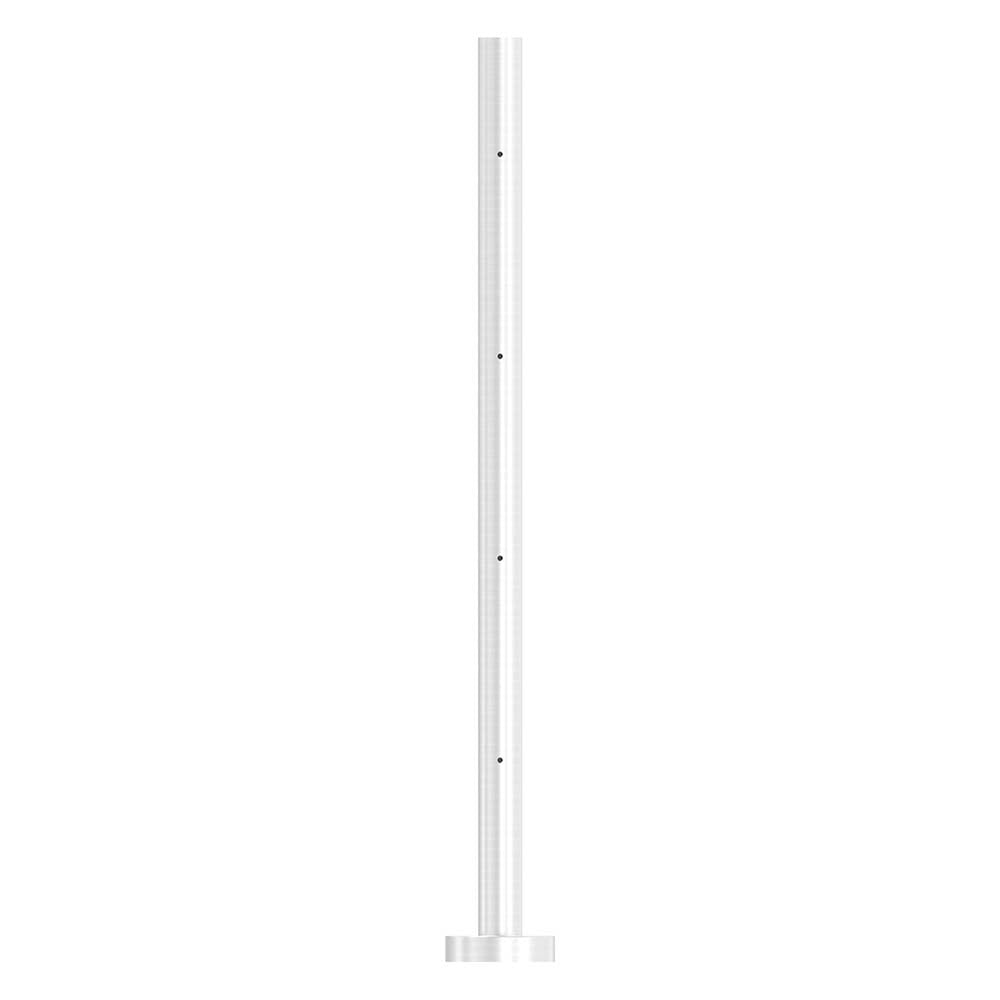 Edelstahlpfosten zur Bodenmontage 42,4mm, L= 880mm mit 4x Gewinde für Stabhalter