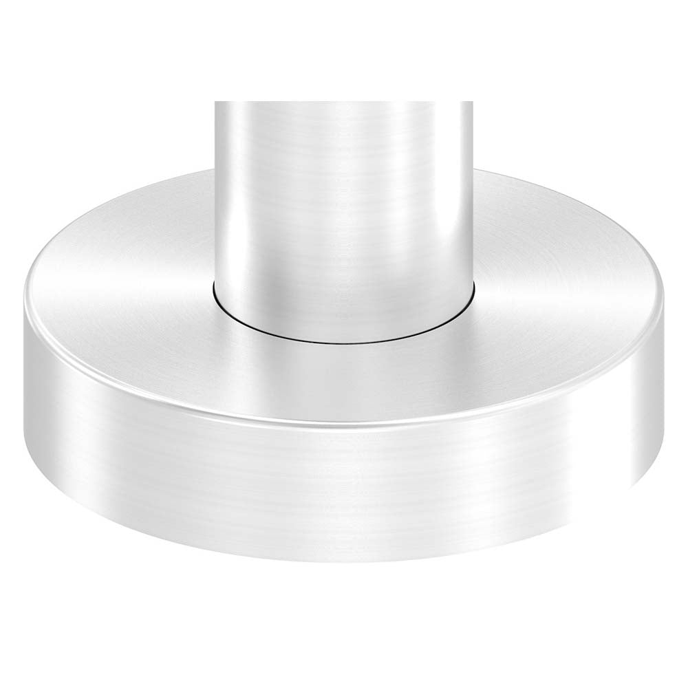 Edelstahlpfosten "Mittelpfosten" zur Bodenmontage 42,4mm, L= 880mm mit 4x Gewinde für Glasklemme nach Wahl