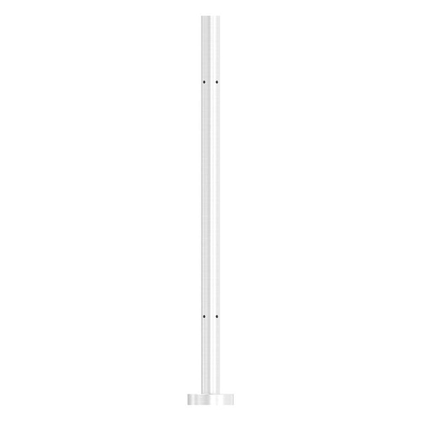 Edelstahlpfosten "Eckpfosten" zur Bodenmontage 42,4mm, L= 880mm mit 4x Gewinde für Glasklemme nach Wahl