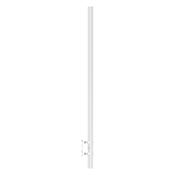 Edelstahlpfosten "Mittelpfosten" zur Wandmontage 42,4mm, L= 1190mm mit 4x Gewinde für Glasklemme nach Wahl