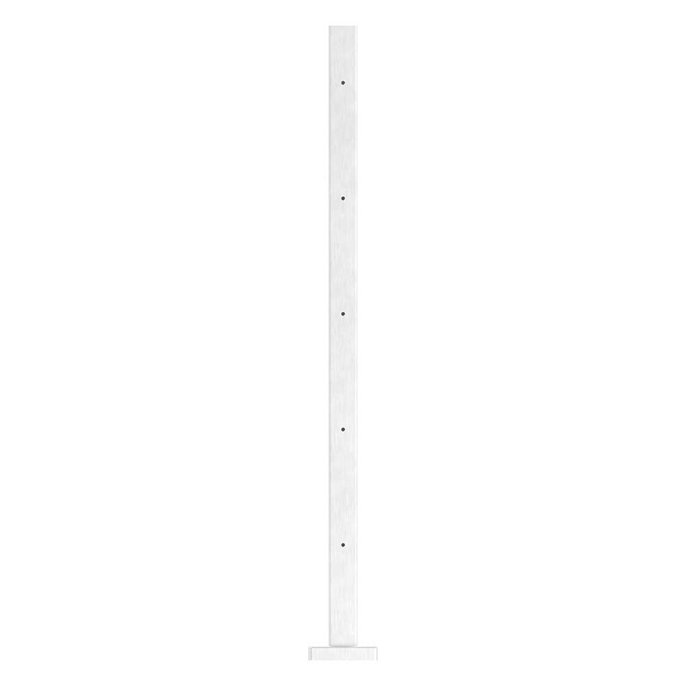 Vierkantpfosten zur Bodenmontage 40 x 40mm, L= 880mm mit 5x Gewinde für Stabhalter