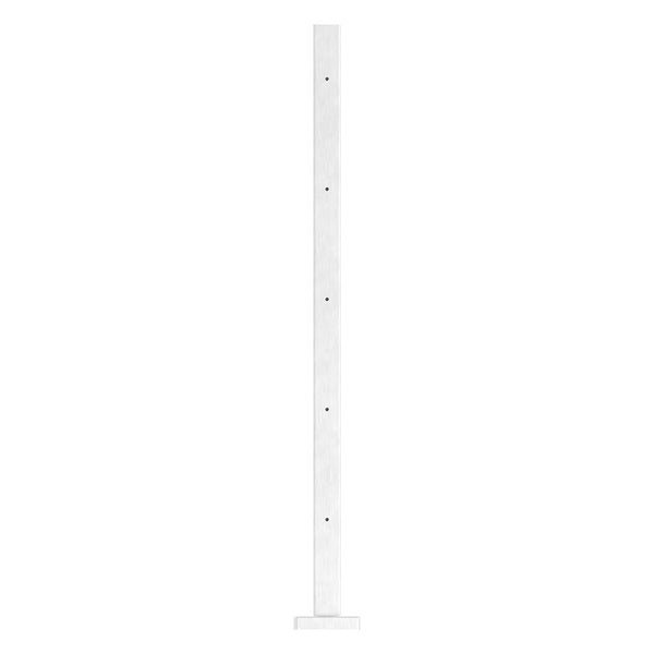 Vierkantpfosten zur Bodenmontage 40 x 40mm, L= 880mm mit 5x Gewinde für Stabhalter