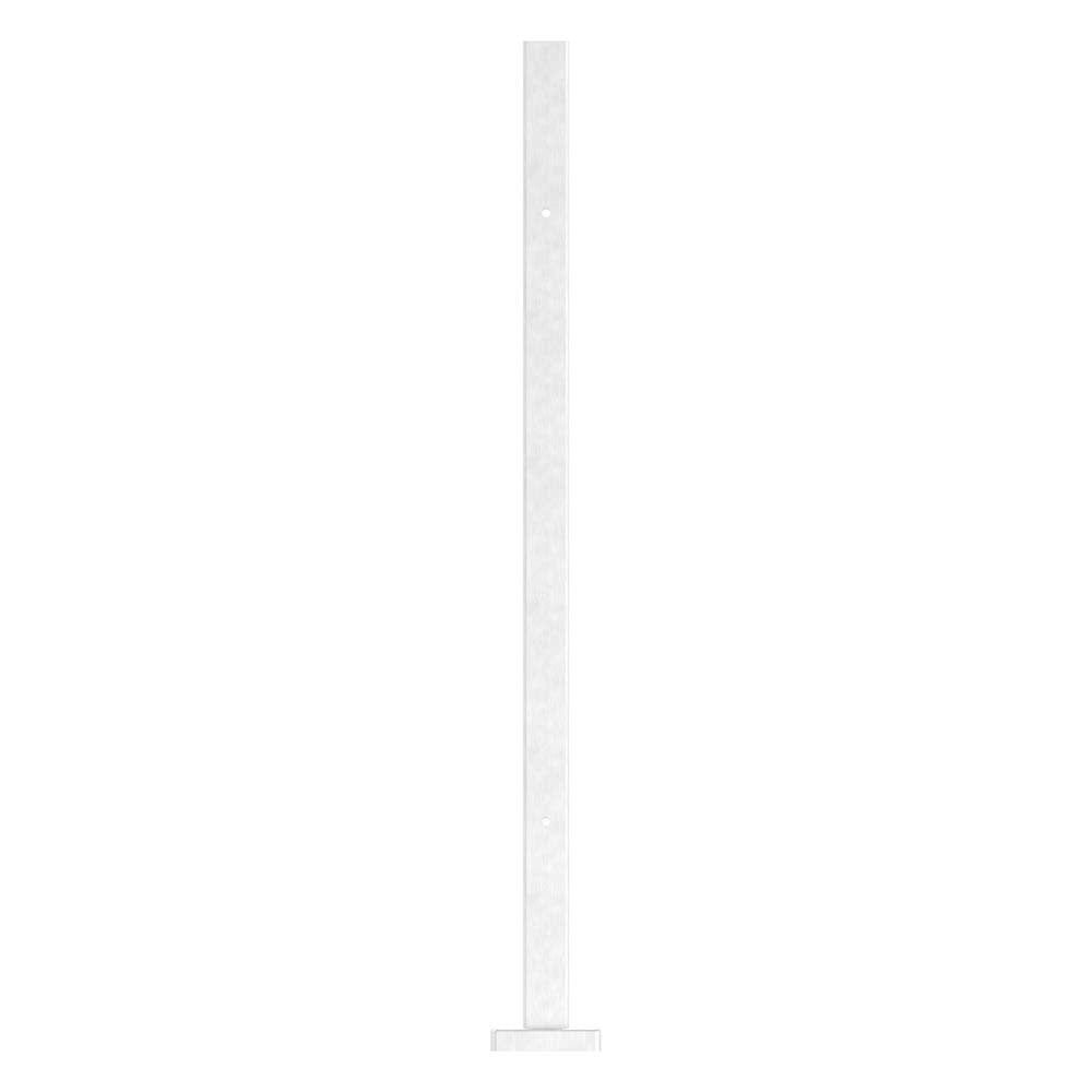 Vierkantpfosten "Mittelpfosten" zur Bodenmontage 40 x 40mm, L= 880mm mit 4x Gewinde für Glasklemme nach Wahl