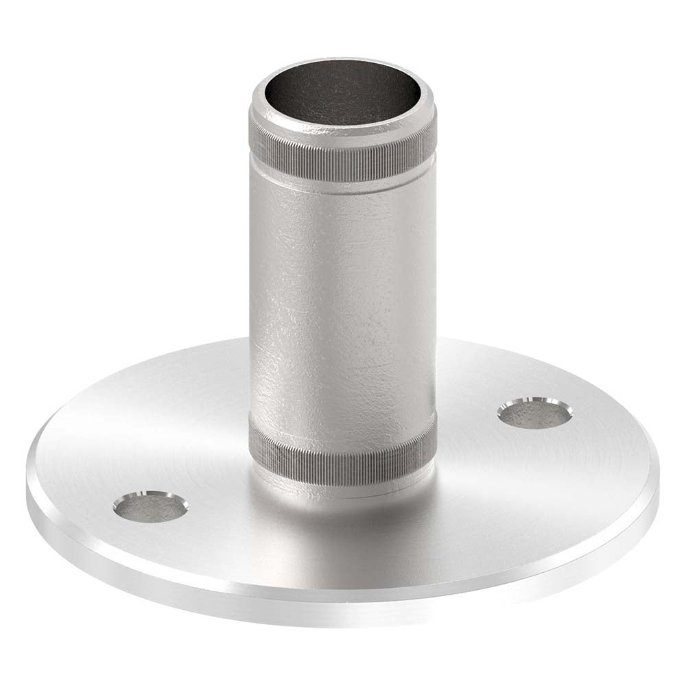 Wand- und Bodenanker mit Rändelung, ø 100 x 6mm, mit 2 x ø 11mm Bohrung, für Rohr 33,7 x 2,0mm