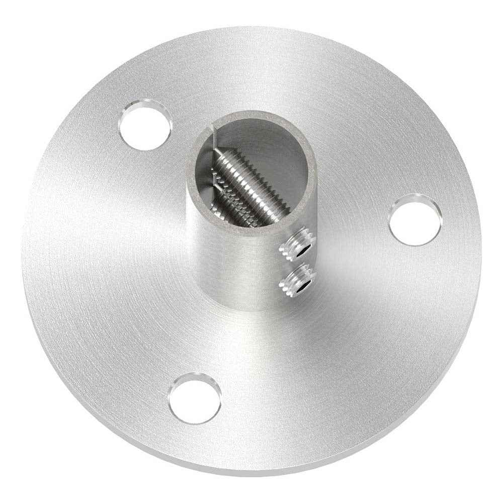Wand- und Bodenanker, Platte 100 x 6mm mit Fase, mit 3 x ø 11mm Bohrungen, für Rohr 33,7 x 2,6mm