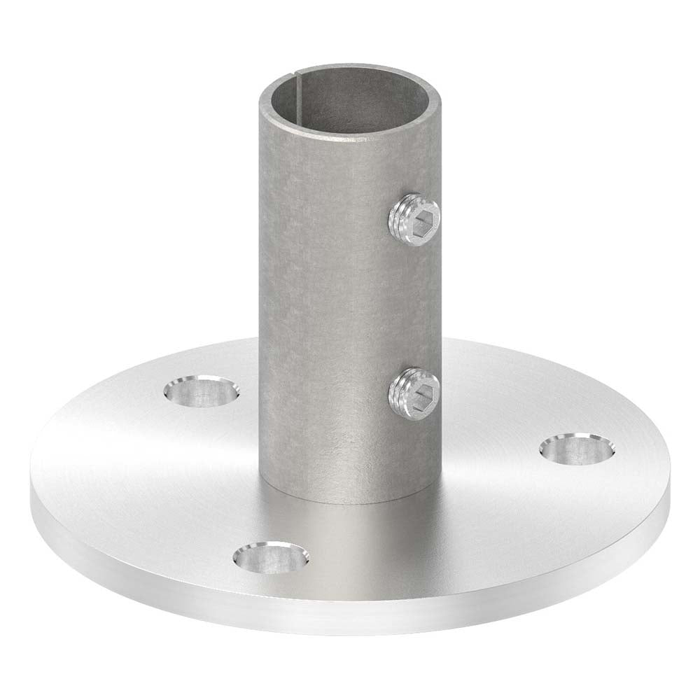 Wand- und Bodenanker, Platte 100 x 6mm mit Fase, mit 3 x ø 11mm Bohrungen, für Rohr 33,7 x 2,6mm