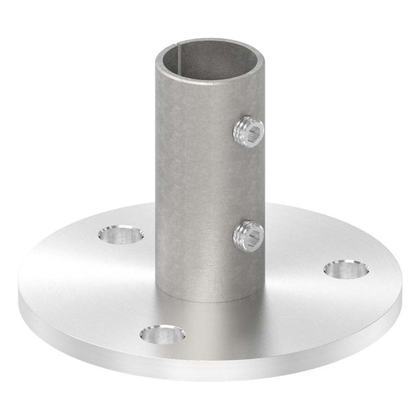 Wand- und Bodenanker, Platte 100 x 6mm mit Fase, mit 3 x ø 11mm Bohrungen, für Rohr 33,7 x 2,6mm