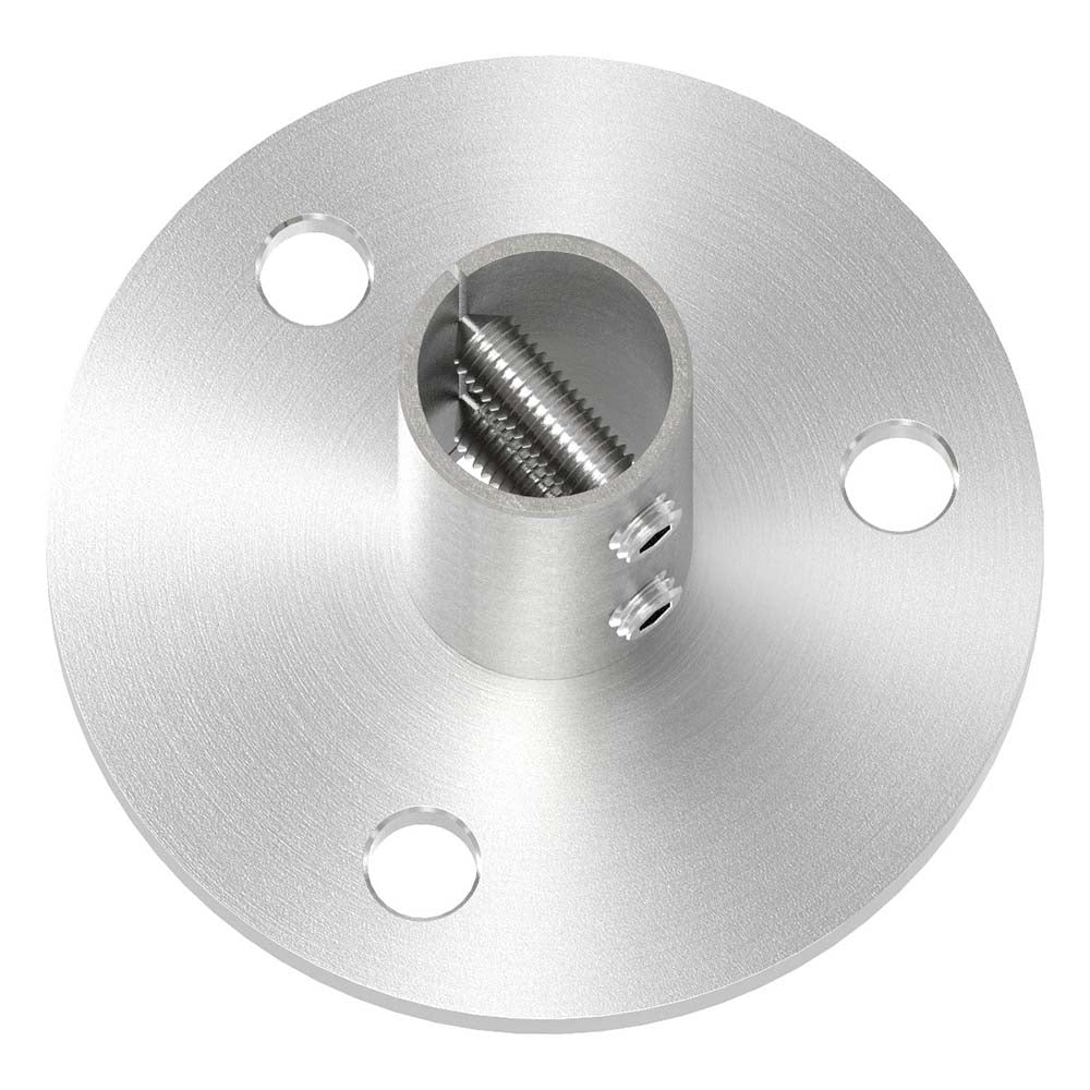 Wand- und Bodenanker, Platte 100 x 6mm mit Fase, mit 3 x ø 11mm Bohrungen, für Rohr 33,7 x 2,0mm