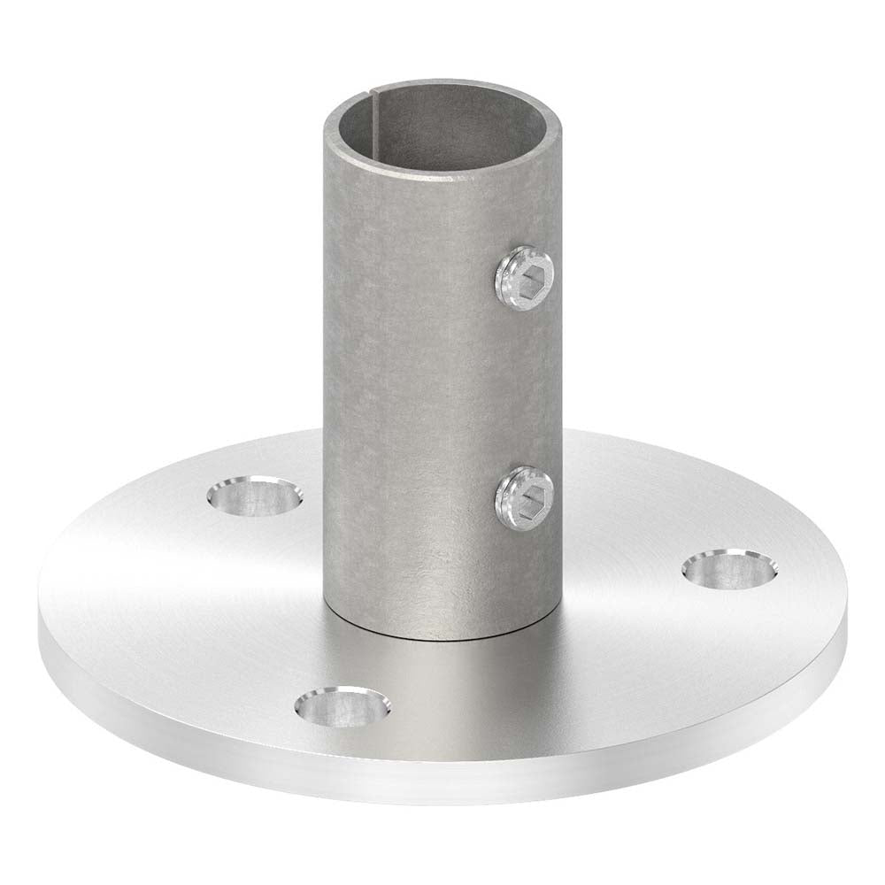 Wand- und Bodenanker, Platte 100 x 6mm mit Fase, mit 3 x ø 11mm Bohrungen, für Rohr 33,7 x 2,0mm