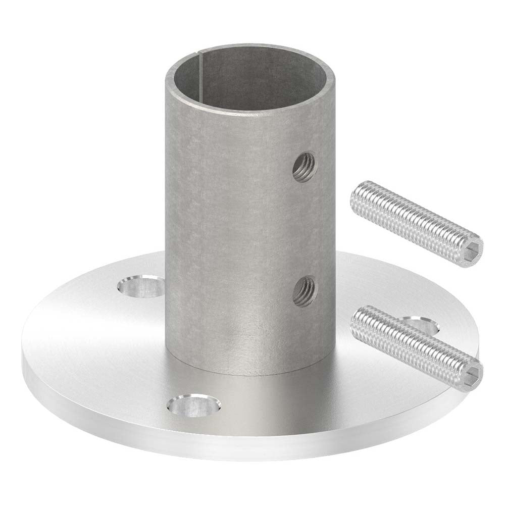 Wand- und Bodenanker, Platte 100 x 6mm mit Fase, mit 3 x ø 11mm Bohrungen, für Rohr 42,4 x 2,6mm
