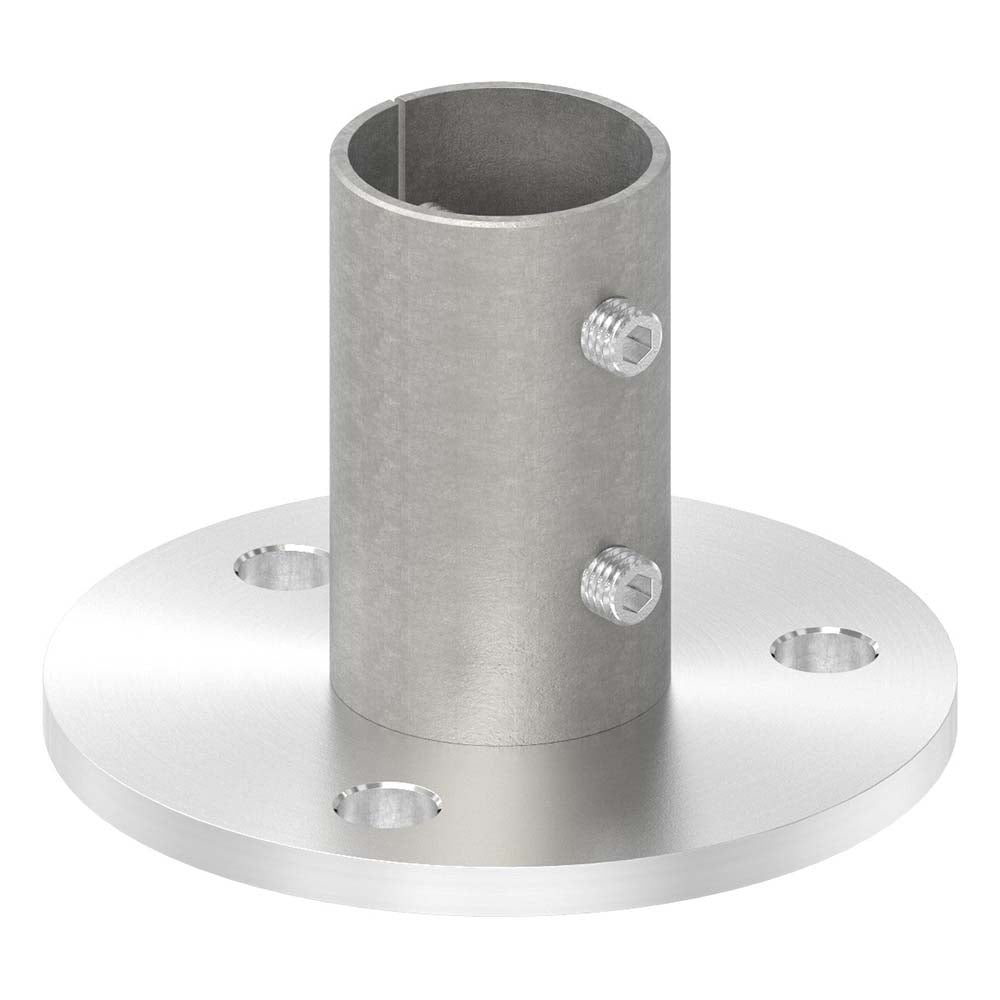 Wand- und Bodenanker, Platte 100 x 6mm mit Fase, mit 3 x ø 11mm Bohrungen, für Rohr 42,4 x 2,6mm