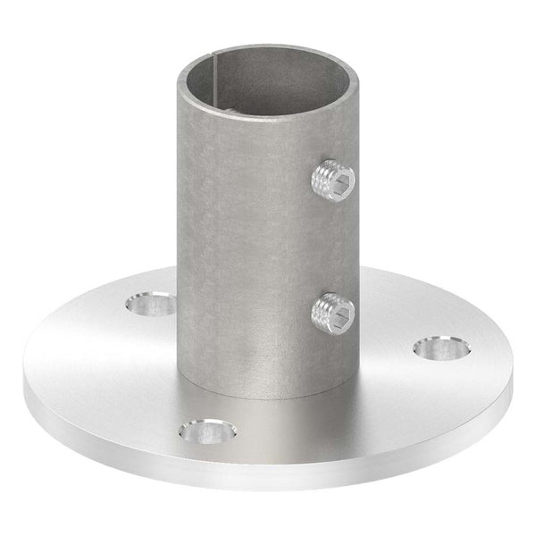 Wand- und Bodenanker, Platte 100 x 6mm mit Fase, mit 3 x ø 11mm Bohrungen, für Rohr 42,4 x 2,6mm