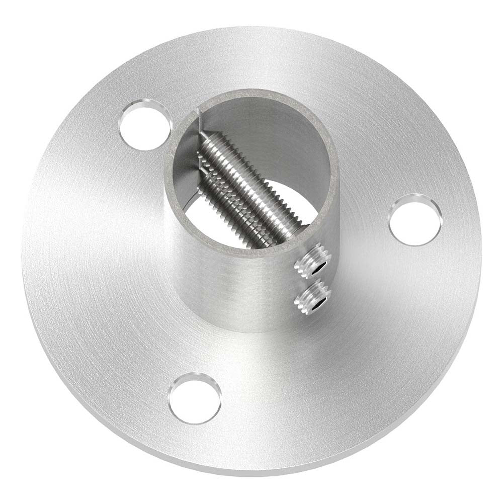 Wand- und Bodenanker, Platte 100 x 6mm mit Fase, mit 3 x ø 11mm Bohrungen, für Rohr 42,4 x 2,0mm
