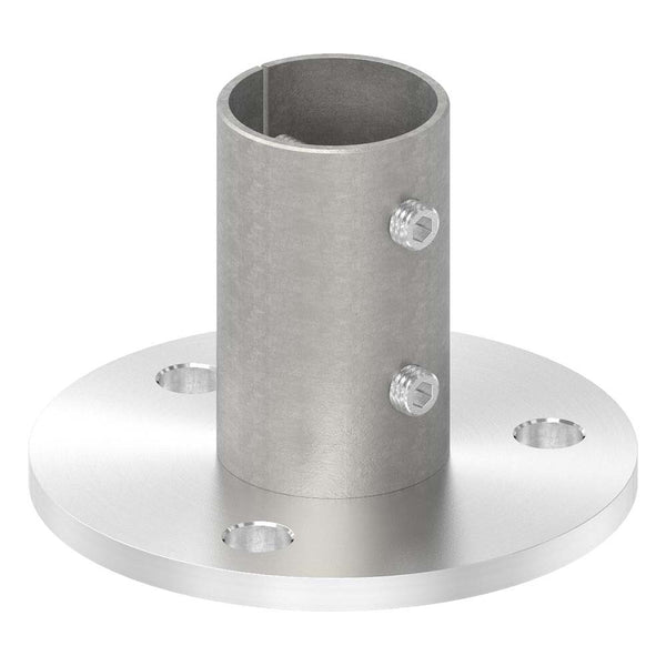 Wand- und Bodenanker, Platte 100 x 6mm mit Fase, mit 3 x ø 11mm Bohrungen, für Rohr 42,4 x 2,0mm