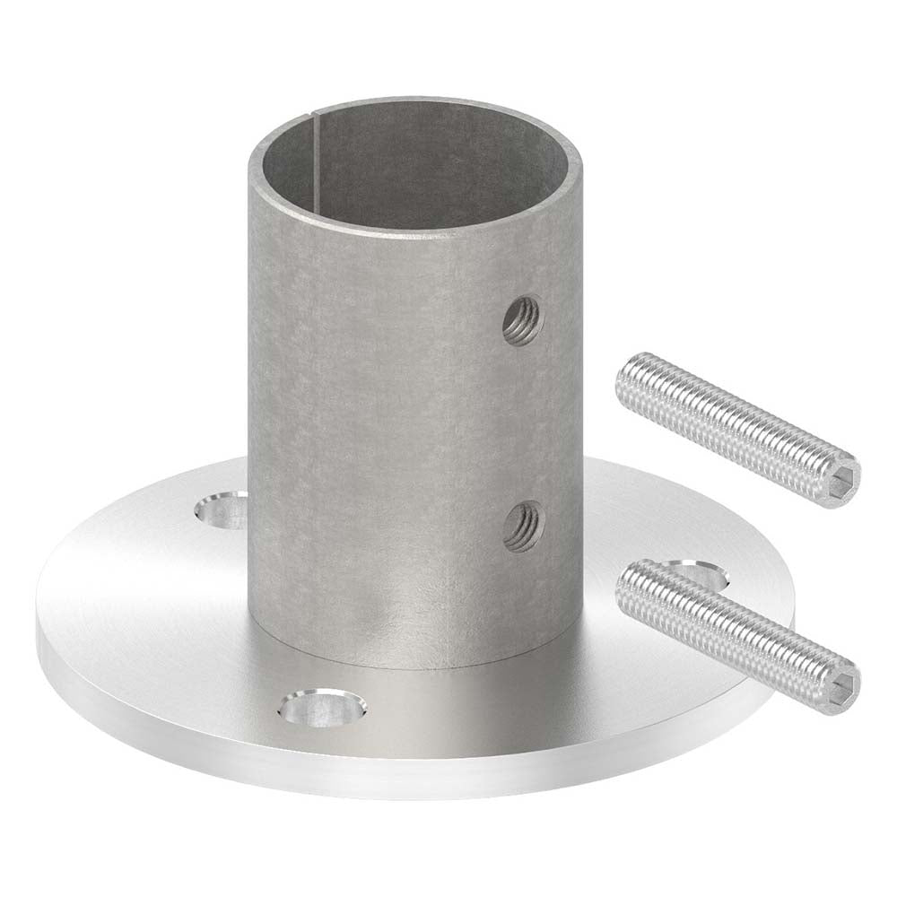 Wand- und Bodenanker, Platte 100 x 6mm mit Fase, mit 3 x ø 11mm Bohrungen, für Rohr 48,3 x 2,0mm