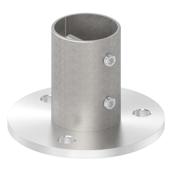 Wand- und Bodenanker, Platte 100 x 6mm mit Fase, mit 3 x ø 11mm Bohrungen, für Rohr 48,3 x 2,0mm