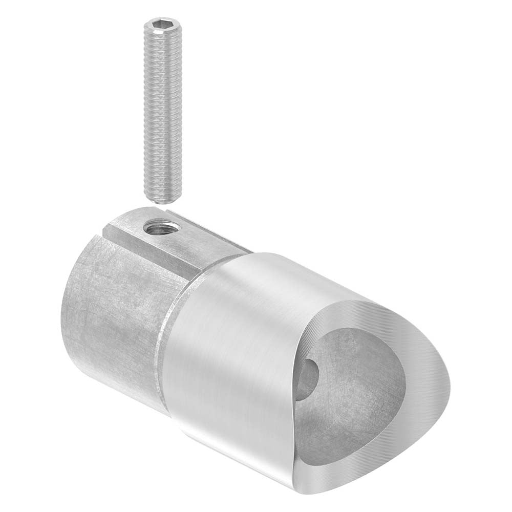 Anschlussstück 90° mit Klemmschraube, für Rohr 42,4 x 2,0mm an Rohr 48,3mm