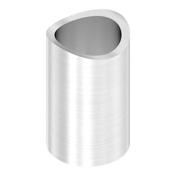 Distanzhülse ø 20 x 2mm, Länge 20mm, einseitig ausgefräst für Rohr ø 42,4mm