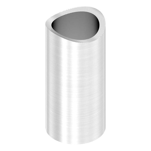 Distanzhülse ø 20 x 2mm, Länge 40mm, einseitig ausgefräst für Rohr ø 42,4mm