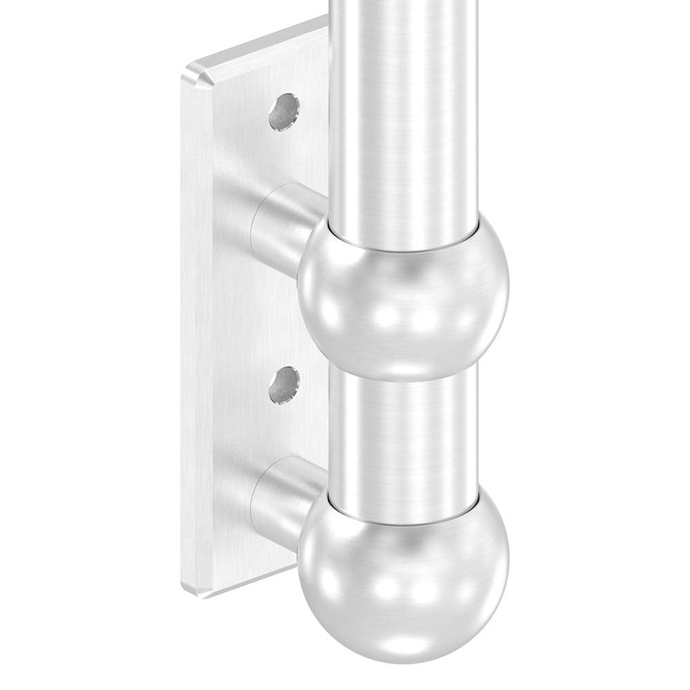 Wandhalter mit Kugelringen für Geländerpfosten, Platte 165 x 60 x 10mm, für Rohr ø 42,4mm